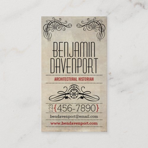 Rustic Worn Paper _ Red Business Card