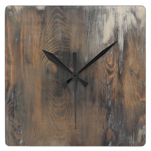 rustic,worn,wood,brown,wall,vintage,country,chic,s square wallclocks
