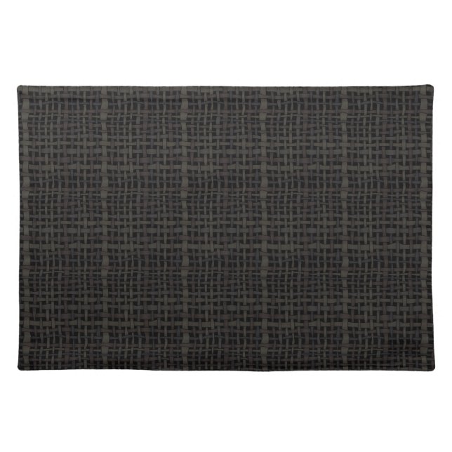 Rustic Woven Elegant Black Burlap Cloth Placemat (Front)