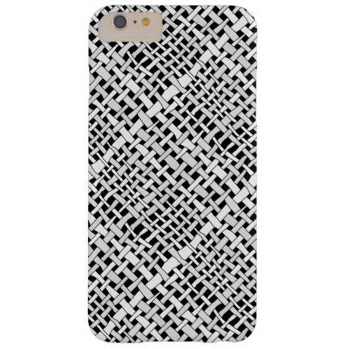 Rustic Woven Elegant Silver Burlap Barely There iPhone 6 Plus Case