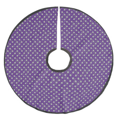 Rustic Woven Purple Wicker on Custom Silver Brushed Polyester Tree Skirt
