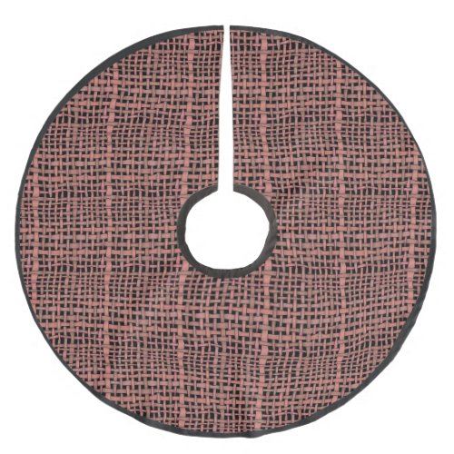 Rustic Woven Rough Burlap Pinkish Brushed Polyester Tree Skirt