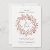 Rustic wreath baby shower invitation (Front)