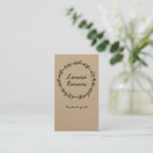 Rustic wreath business card (Standing Front)