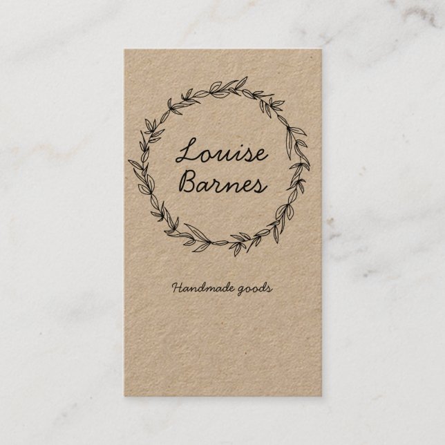 Rustic wreath business card (Front)