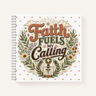 Rustic Wreath Christian Healthcare Vintage Nurse Notebook