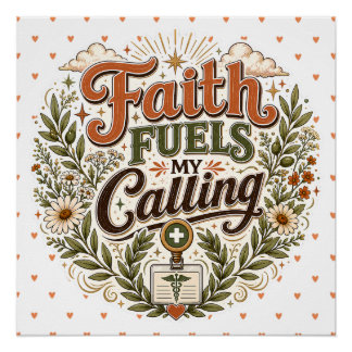 Rustic Wreath Christian Vintage Healthcare Room Poster