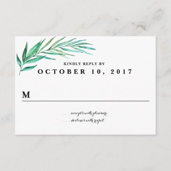 Rustic Wreath Greenery Wedding Reply Card by blush_printables at Zazzle