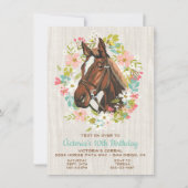 Rustic Wreath Horse Birthday Party Invitation (Front)