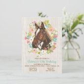 Rustic Wreath Horse Birthday Party Invitation (Standing Front)