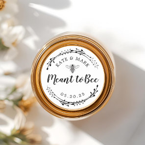 Rustic Wreath Meant to Bee Honey Jar Wedding Favor Classic Round Sticker