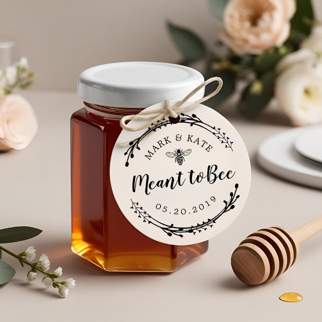 Rustic Wreath Meant to Bee Honey Wedding Favor Rubber Stamp (Creator Uploaded)