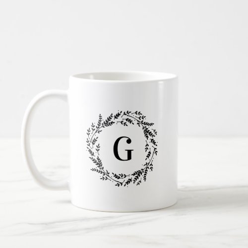 Rustic Wreath Monogram Coffee Mug