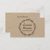 Rustic wreath on kraft business card (Front/Back)
