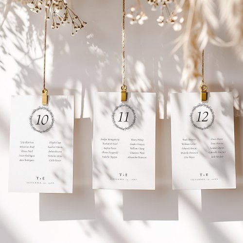 Rustic Wreath Table Number and Wedding Guest Names