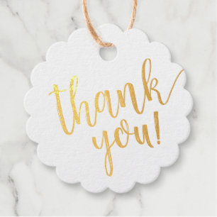 Rustic Wreath Wedding Monogram Real Gold Foil Foil Favor Tags