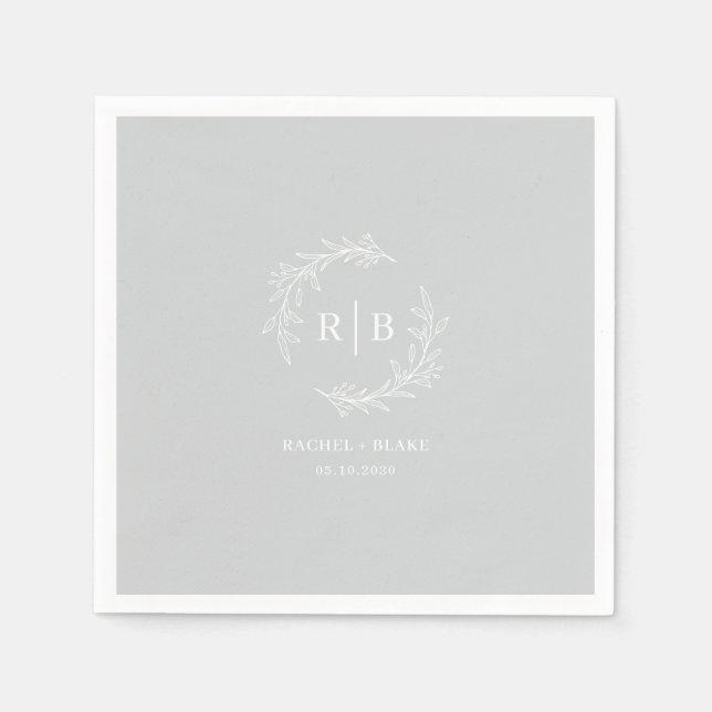 Rustic Wreath Wedding Rehearsal Engagement Party Napkins (Front)