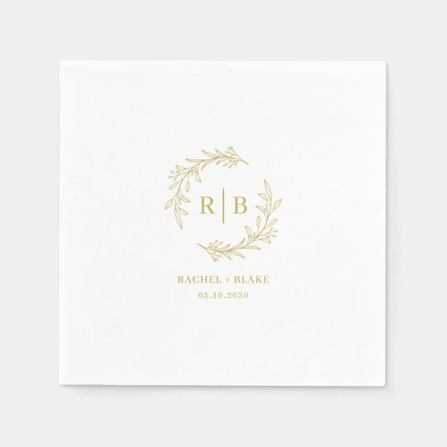 Rustic Wreath Wedding Rehearsal Engagement Party Napkins (Front)