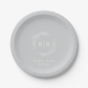 Rustic Wreath Wedding Rehearsal Engagement Party Paper Plates