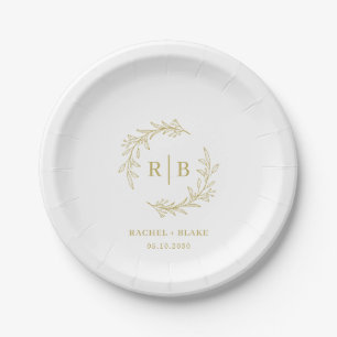 Rustic Wreath Wedding Rehearsal Engagement Party Paper Plates