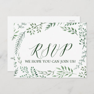 Rustic Wreath with Green Leaves Menu Choice RSVP