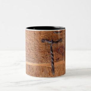 Rustic Wrought Iron Door Latch Two-Tone Coffee Mug