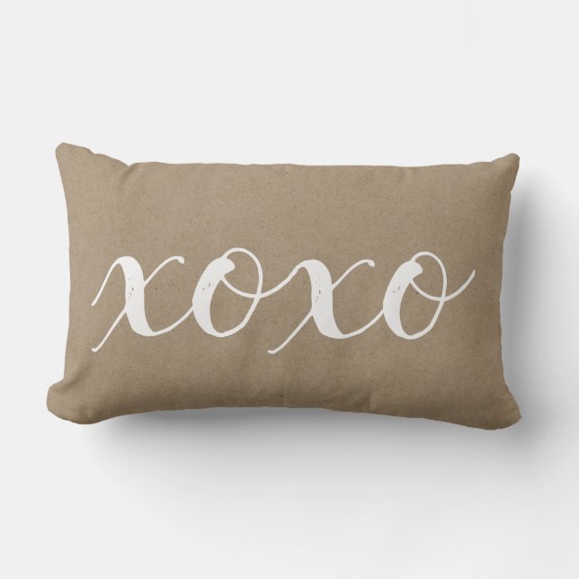 Rustic xoxo Throw Pillow (Front)