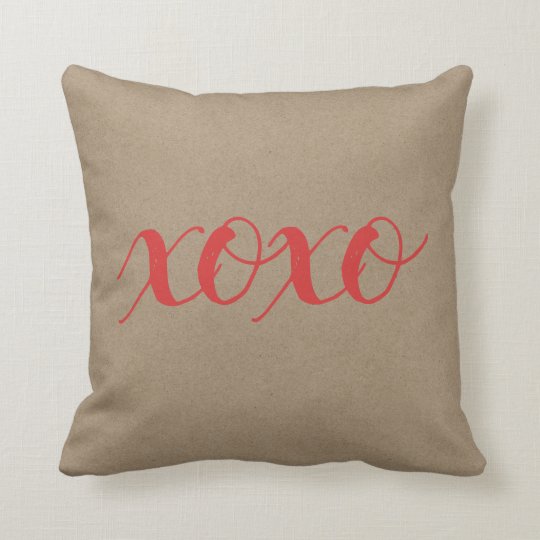 Rustic xoxo Throw Pillow