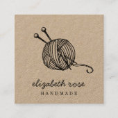 Rustic Yarn | Kraft Square Business Card (Front)