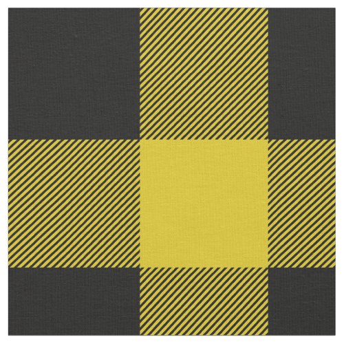 Rustic Yellow and Black Buffalo Plaid Fabric