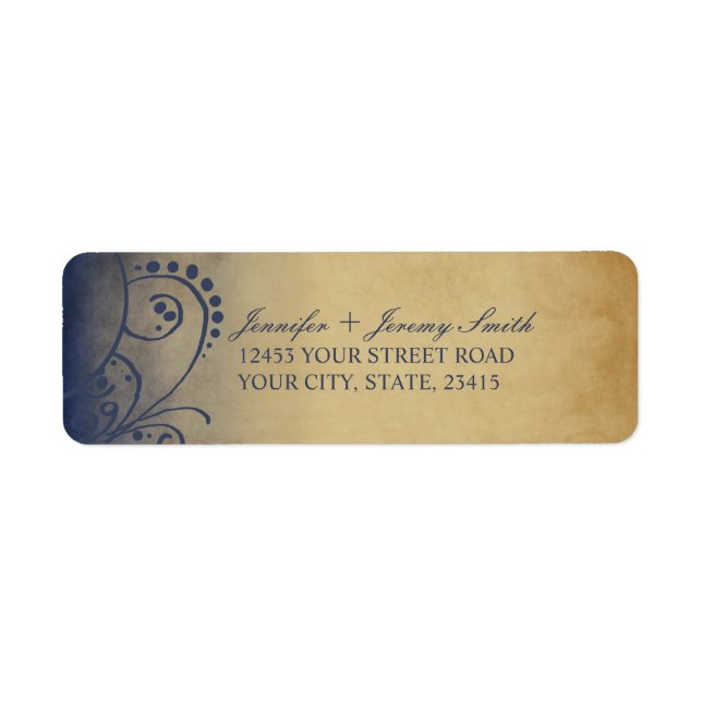 Rustic Yellow and Grey Bohemian Return Address Label (Front)