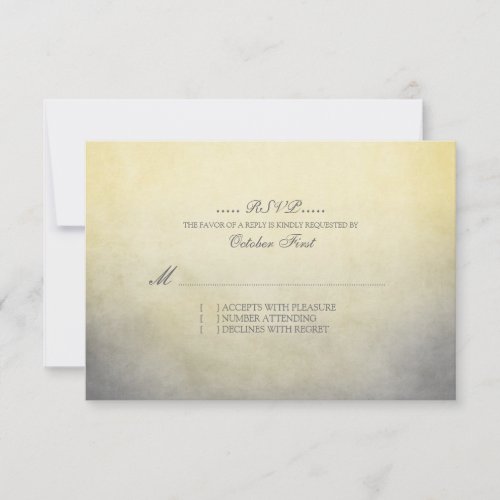 Rustic Yellow and Grey Bohemian Wedding RSVP