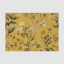 Rustic Yellow Botanical Bold Vintage Boho Floral