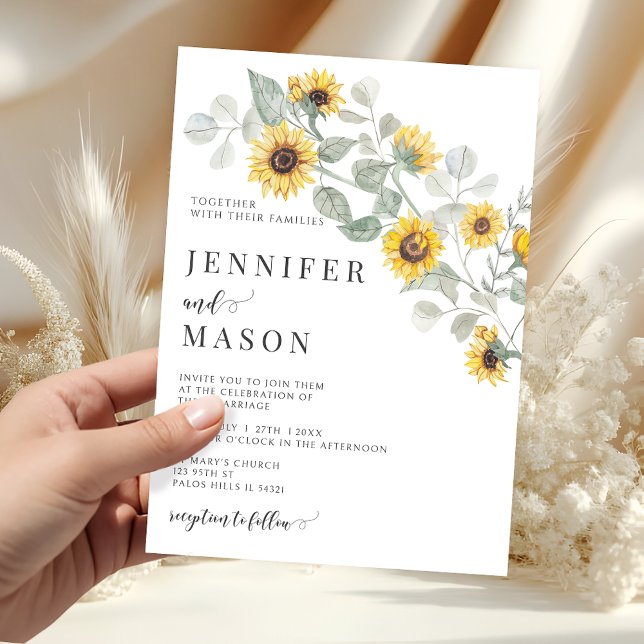 Rustic Yellow Flowers Sunflower Garden Wedding Invitation (Creator Uploaded)