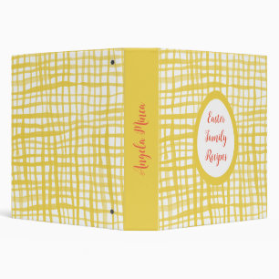 Rustic yellow gingham pattern 3 ring binder