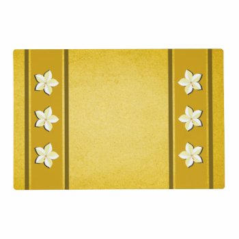 Rustic Yellow Gold Brown White Floral Double Sided Placemat by sunnymars at Zazzle