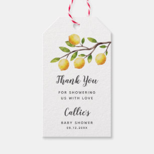 Rustic Yellow Lemon Baby Shower  Gift Tags