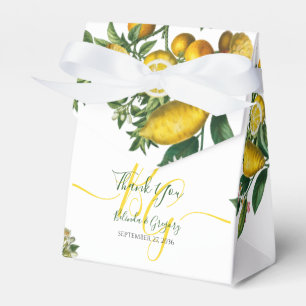 Rustic Yellow Lemon & Foliage Greenery Wedding  Favor Boxes