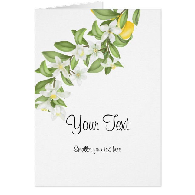 Rustic Yellow Lemons and Foliage C Wedding  Cards (Front)