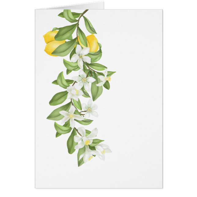 Rustic Yellow Lemons and Foliage Wedding  Cards (Front)