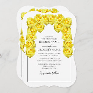 Rustic Yellow Roses Wedding Invitations
