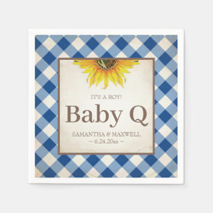Rustic Yellow Sunflower Baby Q Napkins