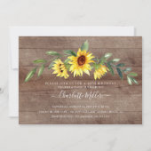 Rustic Yellow Sunflower Birthday Party Invitation | Zazzle