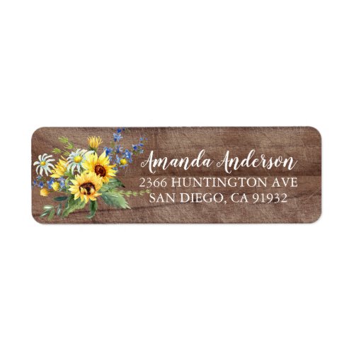 Rustic Yellow Sunflower Bridal Shower Labels