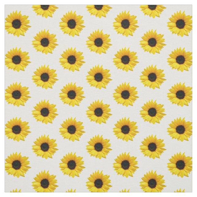 Rustic Yellow Sunflower Flower Floral Fabric (Swatch)