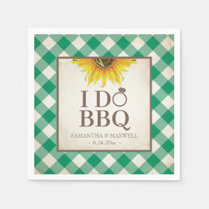 Rustic Yellow Sunflower I Do BBQ Napkins