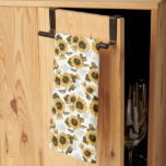 Rustic Yellow Sunflower Kitchen Towel<br><div class="desc">Rustic floral kitchen towel for the fall season featuring watercolor illustration of yellow sunflowers with baby's breath.</div>