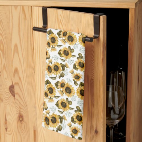 Rustic Yellow Sunflower Kitchen Towel