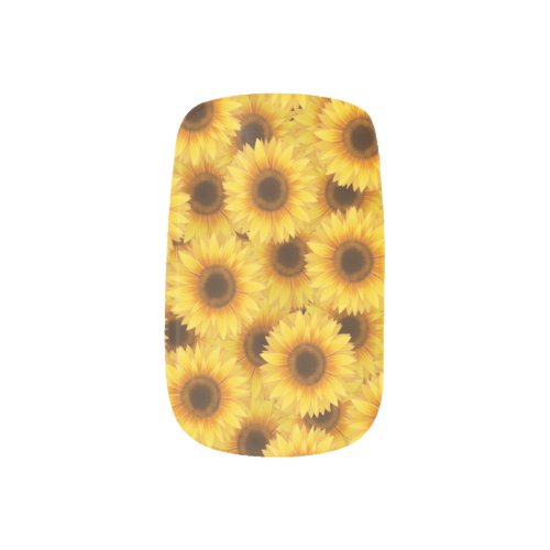 Rustic Yellow Sunflower Minx Nail Art