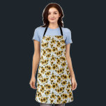 Rustic Yellow Sunflower Pattern Apron<br><div class="desc">Rustic apron featuring watercolor illustration of yellow sunflowers with baby's breath.</div>